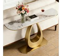 Zickdom Tavolo Consolle con Struttura in Metallo - Consolle Ingresso Moderno e Stabile, Facile da Montare - per Soggiorno, Ingresso, Corridoio Champagne - A2 31.4''x11.8''x31.4''