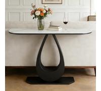 Zickdom Tavolo Consolle con Struttura in Metallo - Consolle Ingresso Moderno e Stabile, Facile da Montare - per Soggiorno, Ingresso, Corridoio Black - A1 39.3''x11.8''x31.4''