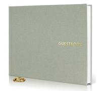 ZICOTO Bellissimo Libro degli Ospiti per Matrimonio in Lino per Il Tuo ricevimento di Nozze, Semplicemente Elegante Libro degli Ospiti per accedere e Aggiungere Foto Polaroid, Il Libro degli Ospiti