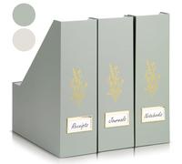 ZICOTO Bellissimo set di 3 portariviste, robusto portadocumenti per organizzare la scrivania o gli scaffali, perfetto per organizzare senza sforzo documenti, riviste, libri o raccoglitori
