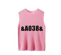 ZICUE Donna Simple Crewneck Plus Size Tank Top Senza Maniche Sciolto Maglia Morbida Gilet Rose Rosa 10XL