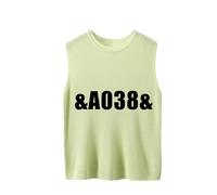 ZICUE Donna Simple Crewneck Plus Size Tank Top Senza Maniche Sciolto Maglia Morbida Gilet Verde Chiaro 10XL