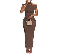 ZICUE Donne Abiti Formali Senza Maniche Lunghi Eleganti Abiti da Cocktail Monocolore Kaki S