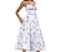 ZICUE Donne Bodycon Abiti Morbidi Maxi Abito Bianco Blu L