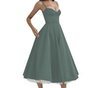 ZICUE Donne Eleganti Abiti Base Estate Maxi Abito Grigio Chiaro L