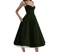 ZICUE Donne Morbido Abiti Comodi Senza Maniche Maxi Abito Esercito Verde L