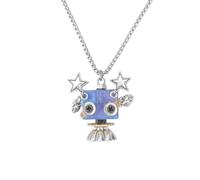 ZIDDAR Collana a blocchi di legno con robot alla moda catena clavicola lunghezza regolabile girocolli unisex punk collana adorazione collana fatta a mano