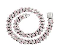 ZIDDAR Collana cubana multiuso con strass incastonati, lunghezza regolabile, portatile, per gli appassionati di street style, diamanti ghiacciati, 24inch X 60cm, come descritto, come descritto