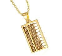 ZIDDAR Collana versatile e robusta in acciaio inox con ciondolo a forma di abaco per calcoli, elegante e portatile, accessorio alla moda per uso quotidiano, Misura unica, come descritto, come