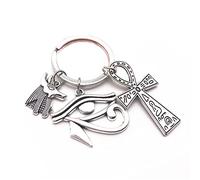 ZIDDAR Delicato Egitto Portachiavi Occhio Anubi Per Crocifisso Fascino Per Catena Decorazione Accessori Indietro Anubis Eye Portachiavi Croce Charms Antico Portachiavi Egizio