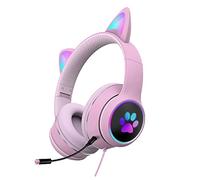 ZIDDAR Paraorecchie per cuffie da gioco a LED traspirante con luce fredda morbida per cuscino testa microfono omnidirezionale premium per gli uomini W