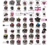 ZIDDAR Set di 56 adesivi a forma di criceto triste, divertenti decalcomanie per laptop, computer, telefono, tablet, attrezzi elettronici, adesivi per criceti per bambini