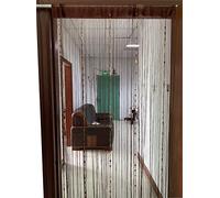 ZiDeTang Tenda divisoria per porta con bottoni e perline, frange e nappe, per soggiorno (1 x 2 m, marrone)