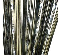 ZiDeTang Tenda divisoria per porta con bottoni e perline, frange e nappe, per soggiorno (1 x 2 m, nero)