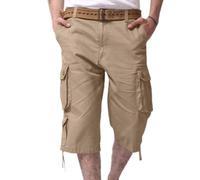 zidiau Pantaloncini cargo da uomo a 3/4 UK - Liquidazione estiva | Elastico in vita, multi tasche, Beige, S