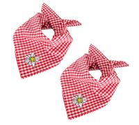 Zidoley 2 panni per costume tradizionale bavarese, accessori per uomo, donna, Oktoberfest, abbigliamento tradizionale bavarese, 50 x 50 cm, fazzoletti triangolari, Colore: rosso, 50 X 50 Centimeters