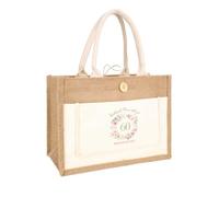 Zidoley 30 40 50 60 70 Regalo di compleanno per donna Borsa di iuta Borsa della spesa per donna per mamma Nonna (60)