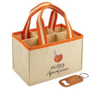 Zidoley Borsa Aperol, Borsa Per Birra In Feltro Giallo Con Apribottiglie, Borsas Per Birra Con Scomparti Che Possono Contenere 6 Bottiglie, Regalo Aperol Spritz