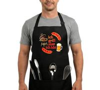 Zidoley Grembiule da barbecue per uomini, divertente grembiule, grembiule da cucina personalizzato, da uomo, da cucina, per regalo di compleanno, per la festa del papà, Io griglia quindi io sono