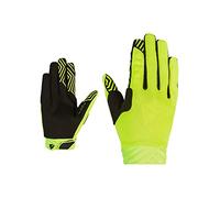 Ziener CURROX - Guanti da ciclismo da uomo, con dita lunghe con funzione touch, traspiranti, ammortizzanti, giallo Poison, 8,5