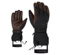Ziener GAIKU - Guanti da sci da uomo, per sport invernali, impermeabili, lunghi, in lana, colore: nero/marrone scuro, 9
