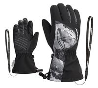 Ziener Guanti da sci bambino LAVAL black/grey mountain print 26/27 - 6,0