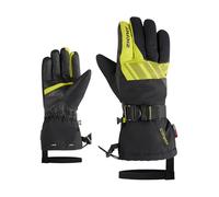 Ziener Guanti da sci GHALION-Z da uomo, impermeabili, lunghi, termoshield, Black.Electric Grass, 7,5