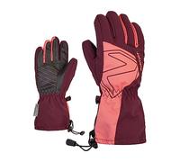 Ziener Guanti da sci Laval per bambini, per sport invernali, impermeabili, extra caldi, colore rosso, 7,5