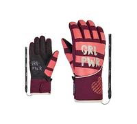 Ziener Guanti da sci LIWA da ragazza, impermeabili, Primaloft, alla moda, velluto rosso, 4