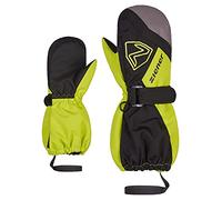 Ziener Guanti da sci unisex per neonati, impermeabili, riflettenti, colore nero lime, 104 cm