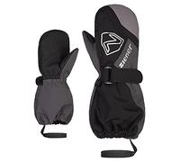 Ziener Guanti da sci unisex per neonati, impermeabili, riflettenti, colore nero, magnete, 98 cm