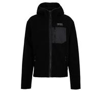 Ziener Juha-Z High Loft, Giacca in Pile da Uomo, Strato Intermedio, con Cappuccio, Nero, 48