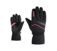 Ziener Kaipo-Z Guanti da sci invernali da donna, impermeabili, termici, neri, fucsia, taglia 6,5