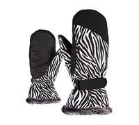 Ziener KEM MITTEN Lady Guanti da sci / sport invernali, nero (stampa zebrata), 7,5