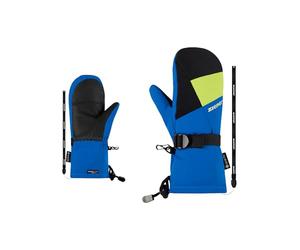 Ziener Lanic Z - Guanti da sci per bambini, per sport invernali, Gore-Tex, scaldamuscoli lunghi, extra caldi, colore nero, blu persiano