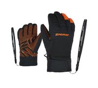 Ziener Lanus AS® PR - guanti da sci - bambino 3,5 Black/Orange junior