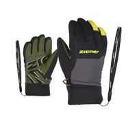 Ziener Lanus AS® PR - guanti da sci - bambino 4 Grey/Black/Yellow junior