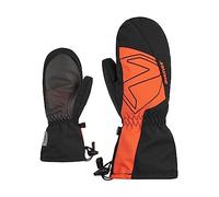Ziener LAVALINO - Muffolo da sci per bambini, impermeabile, extra caldo, lana, colore nero, arancione bruciato, 3