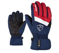 Ziener LEIF Guanti da Sci, Unisex, per Bambini, Unisex - Bambini, 801970, Rosso (Fiesta Red), Blu (Estate Blue), 6.5