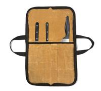 Ziennhu Borsa per coltelli - Borsa per coltello da chef - Roll Bearer con tasca per coltello nera, portautensili multiuso, organizer portatile per coltelli da chef con manico culinario, cachi, Se