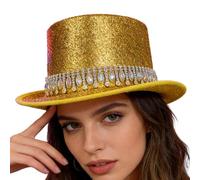 Ziennhu Cappelli A Cilindro Da Uomo - Accessorio Per La Testa Cosplay Unisex Con Pietre Di Strass - Cappello Da Mago | Per Spettacoli Di Magia Feste Carnevale Balli In Maschera E Performance
