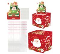 Ziennhu Cassetta Portamonete di Natale - Scatole Regalo Natalizie Divertenti con 50 Sacchetti Trasparenti,per Feste per Tutta La Famiglia Amici