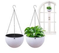 Ziennhu Cesto per planner sospeso, 2 pezzi, fioriera sospesa in resina con fori di drenaggio, vasi da pianura sospesi, multifunzionali, resistenti, ideale per finestre, soffitto