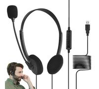 Ziennhu Cuffie Ergonomiche Con Microfono - USB Over-Ear Da Gioco Per Computer | Audio Chiaro E Confortevole | Cuffies Educative Cons Braccio Flessibile Per Comunicazione, Attivazione