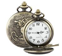 Ziennhu Dragon Pocket Watch | Vintage Pocket Watch - Retro Fob Watches - Unico Designs Pocket Orologi - Dragon Pocket Watch for Men with Chains Ciondolo Women's Collana, Attributo singolo, Se référer