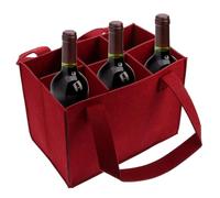Ziennhu per il trasporto di bottiglie di vino - Supporto per bottiglie di feltro 6 scomparti durevole Tote divisorio organizer per liquori manico forte struttura stabile