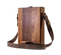 Ziennhu Writers Messenger - Borsa in legno di noce, formato A5, per riporre attrezzi e pennelli, borsa a tracolla multiuso in legno, set creativo artistico, scatola di legno portatile per pittori,