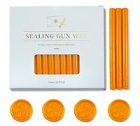 Zifospy Mini bastoncini di cera per colla a caldo, 7 mm, adatti per timbri, biglietti di auguri, lettere, tappi per bottiglie e fai da te, 30 pezzi (arancione chiaro)