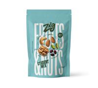 ZIG Fruits & Nuts Student Mix - Anacardi, mandorle, noci, uva, pistacchi - Frutta secca e disidratata in pack richiudibile salvafreschezza 150g