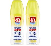 ZIG-ZAG antizanzare corpo, Lozione repellente per zanzare, Profumo geranio e citronella, 100 ml (Confezione da 2)